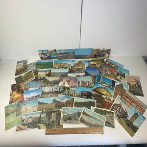Vtg lot of 45 Colored Unused Postcards City Hotel Autumn Beach Upcycle Art READ